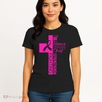 Breast Cancer Awareness Christian Cross Faith Women's T-Shirt thumb 4