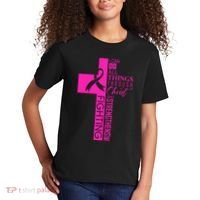 Breast Cancer Awareness Christian Cross Faith Kids T-Shirt thumb 2