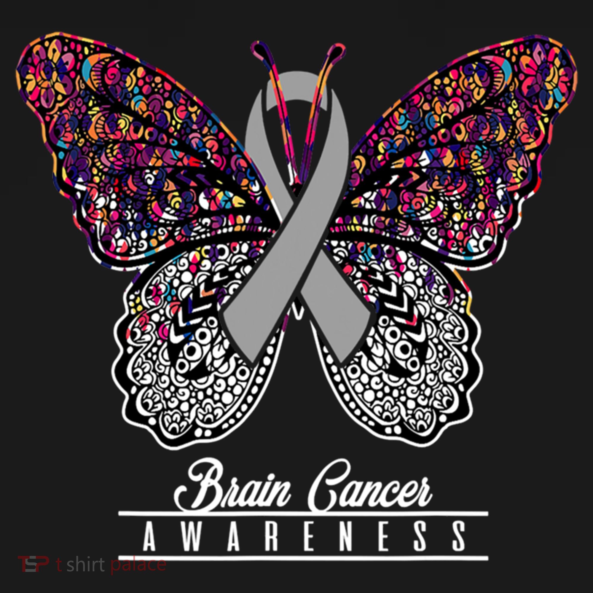 Brain Cancer Awareness Cute Gift Butterfly Lovers Funny Gift Doggie Tank