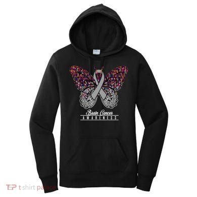 Brain Cancer Awareness Cute Gift Butterfly Lovers Funny Gift Women's Hoodie