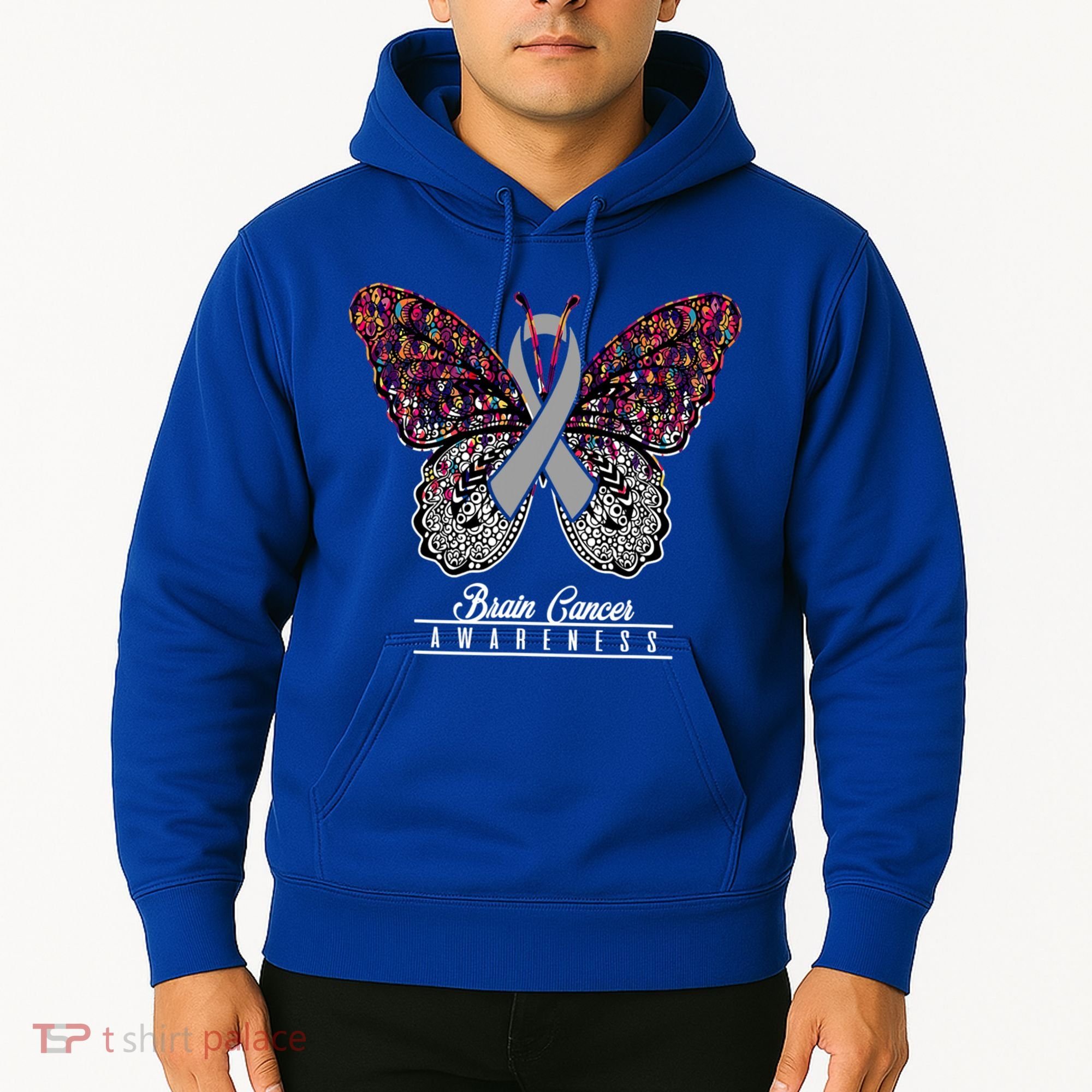 Brain Cancer Awareness Cute Gift Butterfly Lovers Funny Gift Hoodie