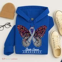 Brain Cancer Awareness Cute Gift Butterfly Lovers Funny Gift Hoodie thumb 4