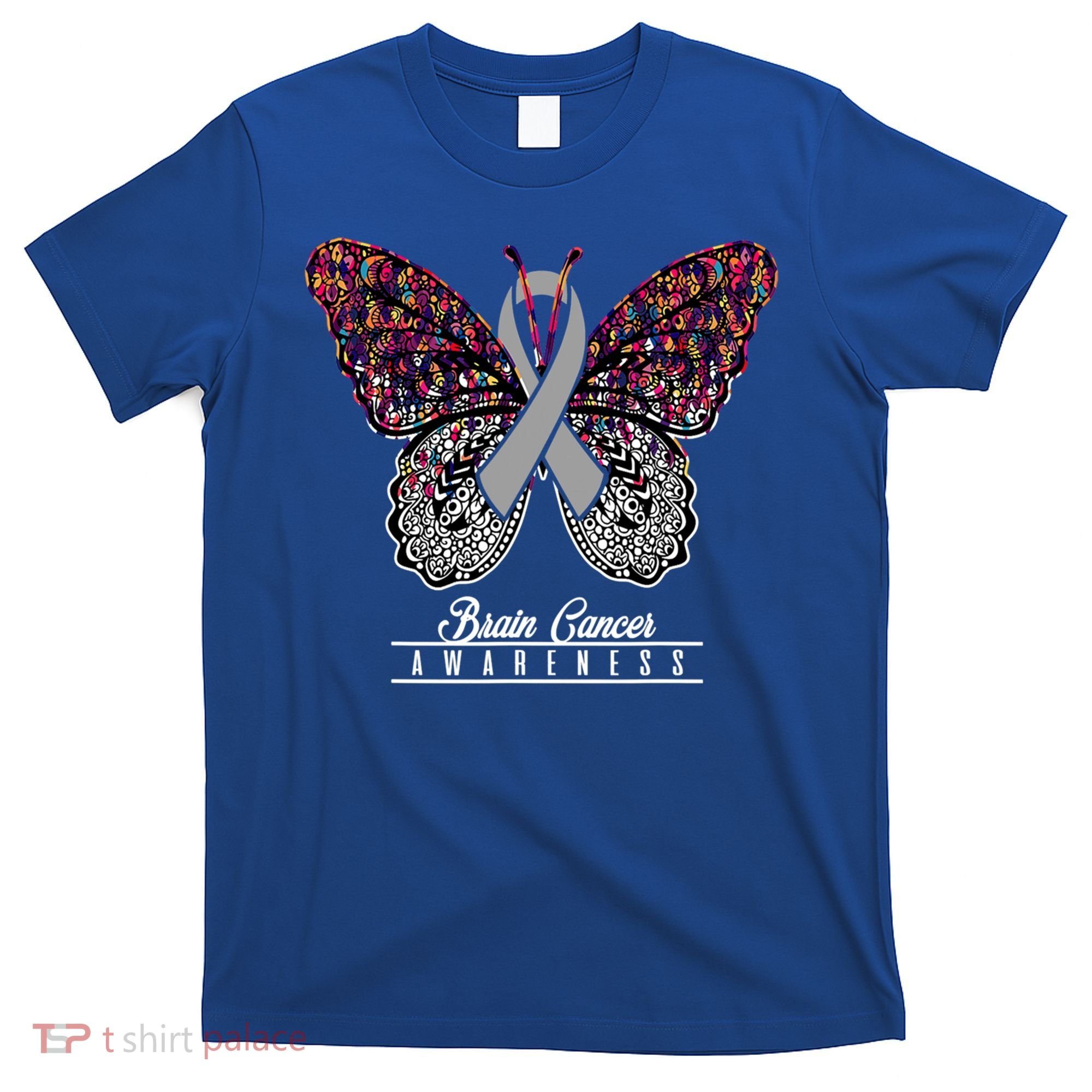 Brain Cancer Awareness Cute Gift Butterfly Lovers Funny Gift T-Shirt
