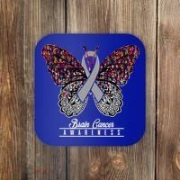 Brain Cancer Awareness Cute Gift Butterfly Lovers Funny Gift Coaster thumb 0