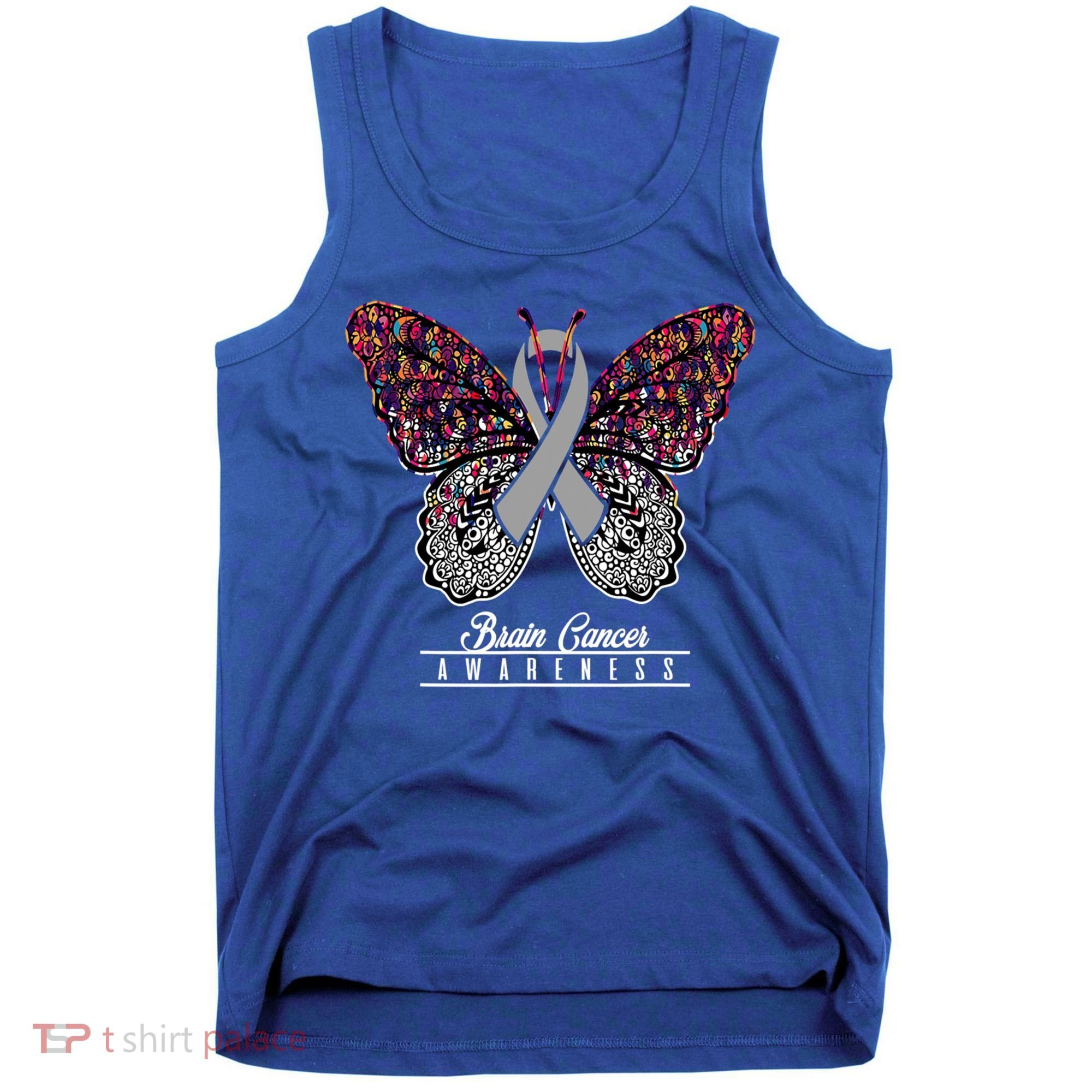 Brain Cancer Awareness Cute Gift Butterfly Lovers Funny Gift Tank Top