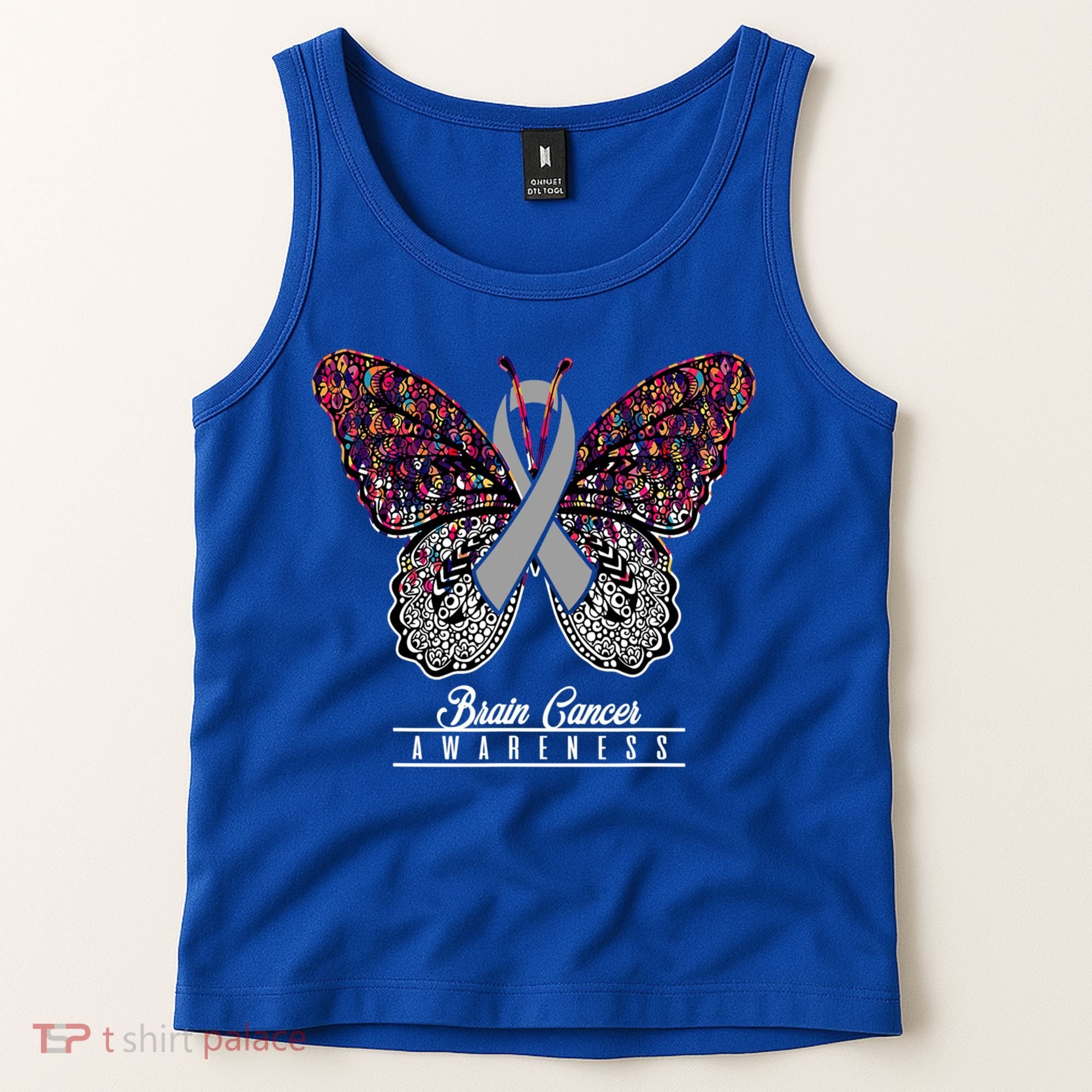 Brain Cancer Awareness Cute Gift Butterfly Lovers Funny Gift Tank Top