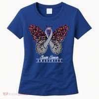Brain Cancer Awareness Cute Gift Butterfly Lovers Funny Gift Women's T-Shirt thumb 0