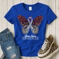 Brain Cancer Awareness Cute Gift Butterfly Lovers Funny Gift Women's T-Shirt thumb 3