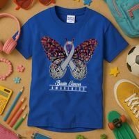 Brain Cancer Awareness Cute Gift Butterfly Lovers Funny Gift Kids T-Shirt thumb 3