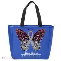 Brain Cancer Awareness Cute Gift Butterfly Lovers Funny Gift Tote Bag thumb 0