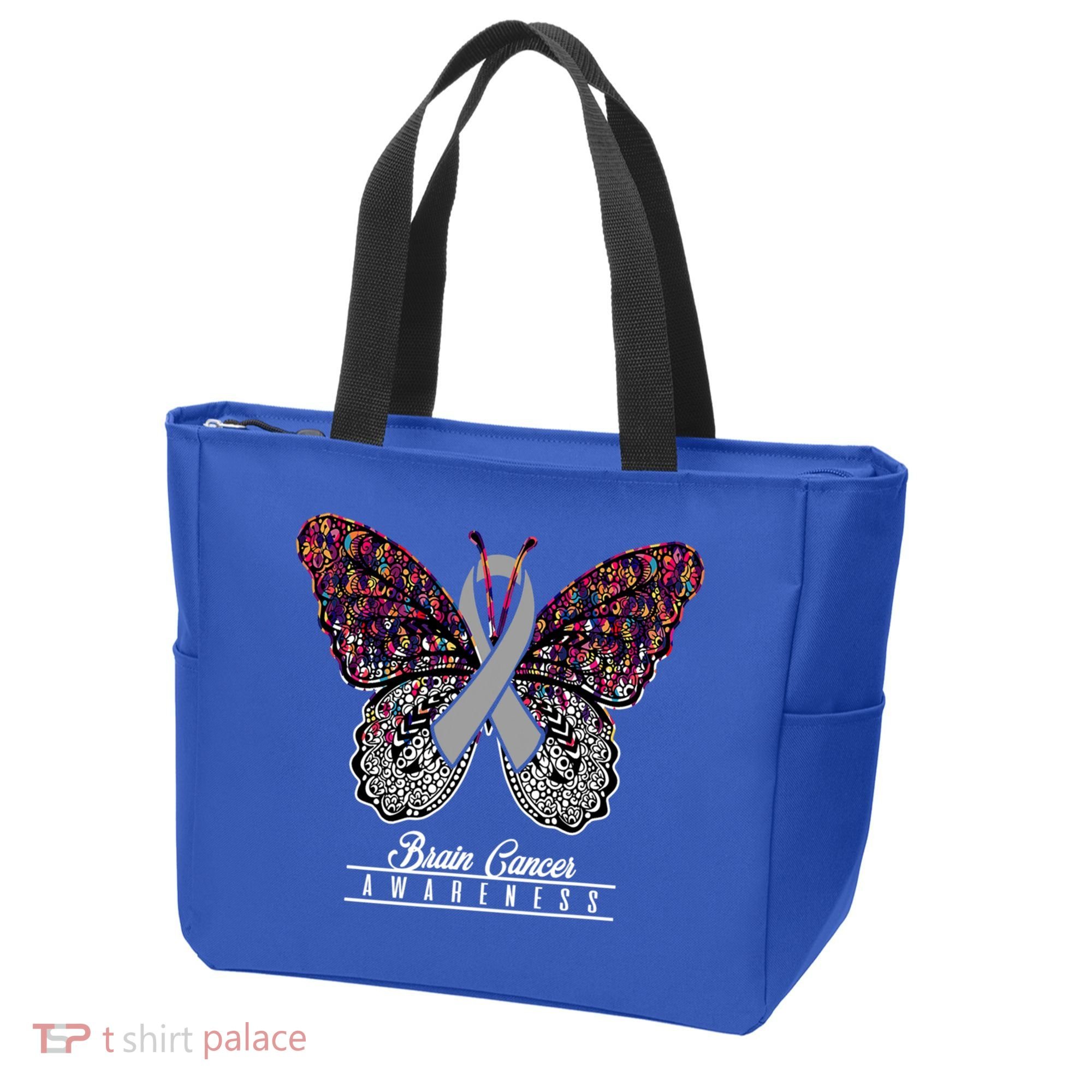 Brain Cancer Awareness Cute Gift Butterfly Lovers Funny Gift Tote Bag