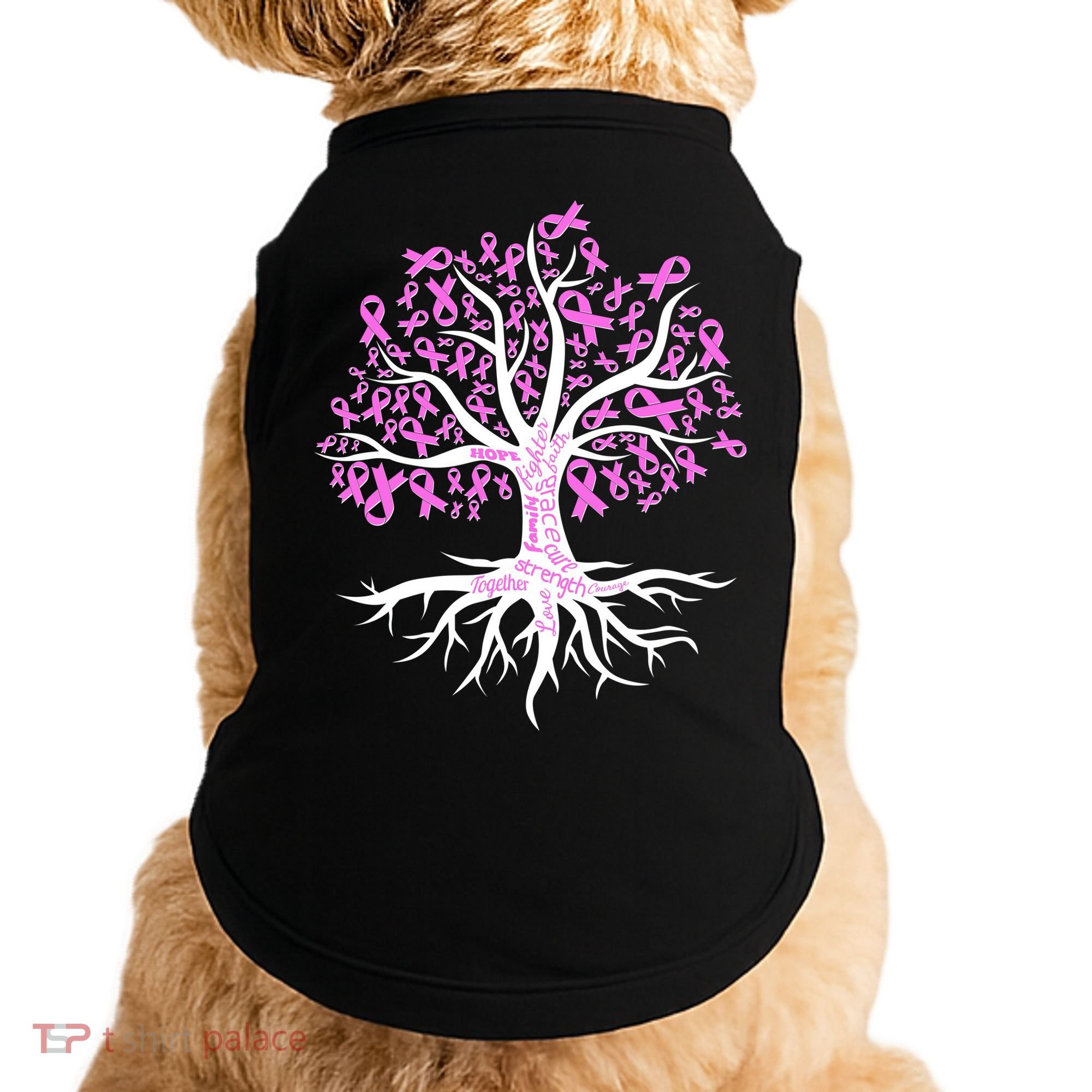 Breast Cancer Awareness Pink Ribbon Tree Doggie Tank
