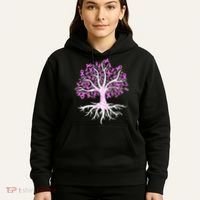 Breast Cancer Awareness Pink Ribbon Tree Hoodie thumb 5