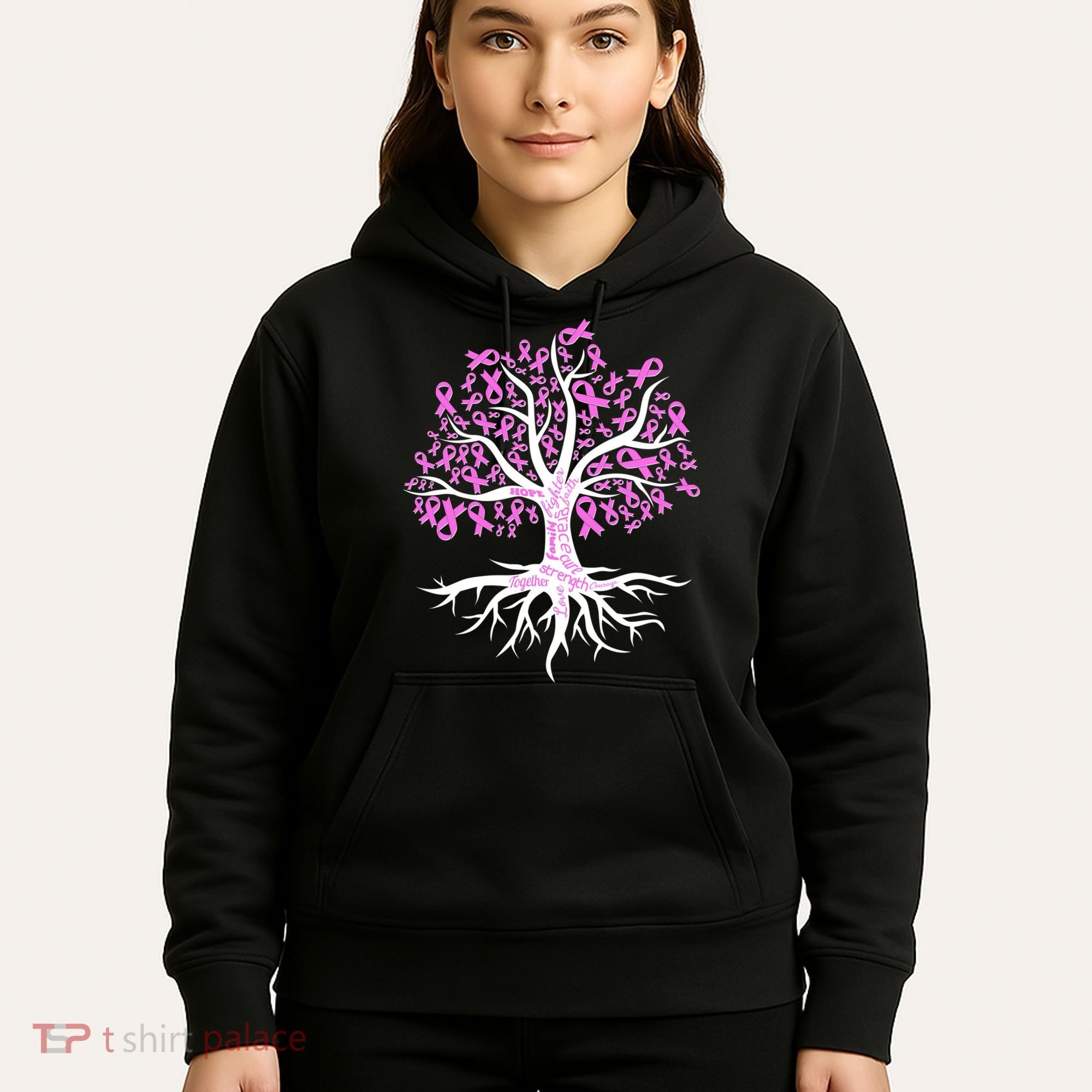 Breast Cancer Awareness Pink Ribbon Tree Hoodie