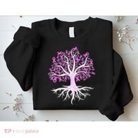 Breast Cancer Awareness Pink Ribbon Tree Sweatshirt thumb 2