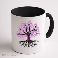 Breast Cancer Awareness Pink Ribbon Tree Coffee Mug thumb 1