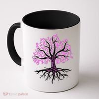 Breast Cancer Awareness Pink Ribbon Tree Coffee Mug thumb 0