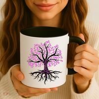 Breast Cancer Awareness Pink Ribbon Tree Coffee Mug thumb 3