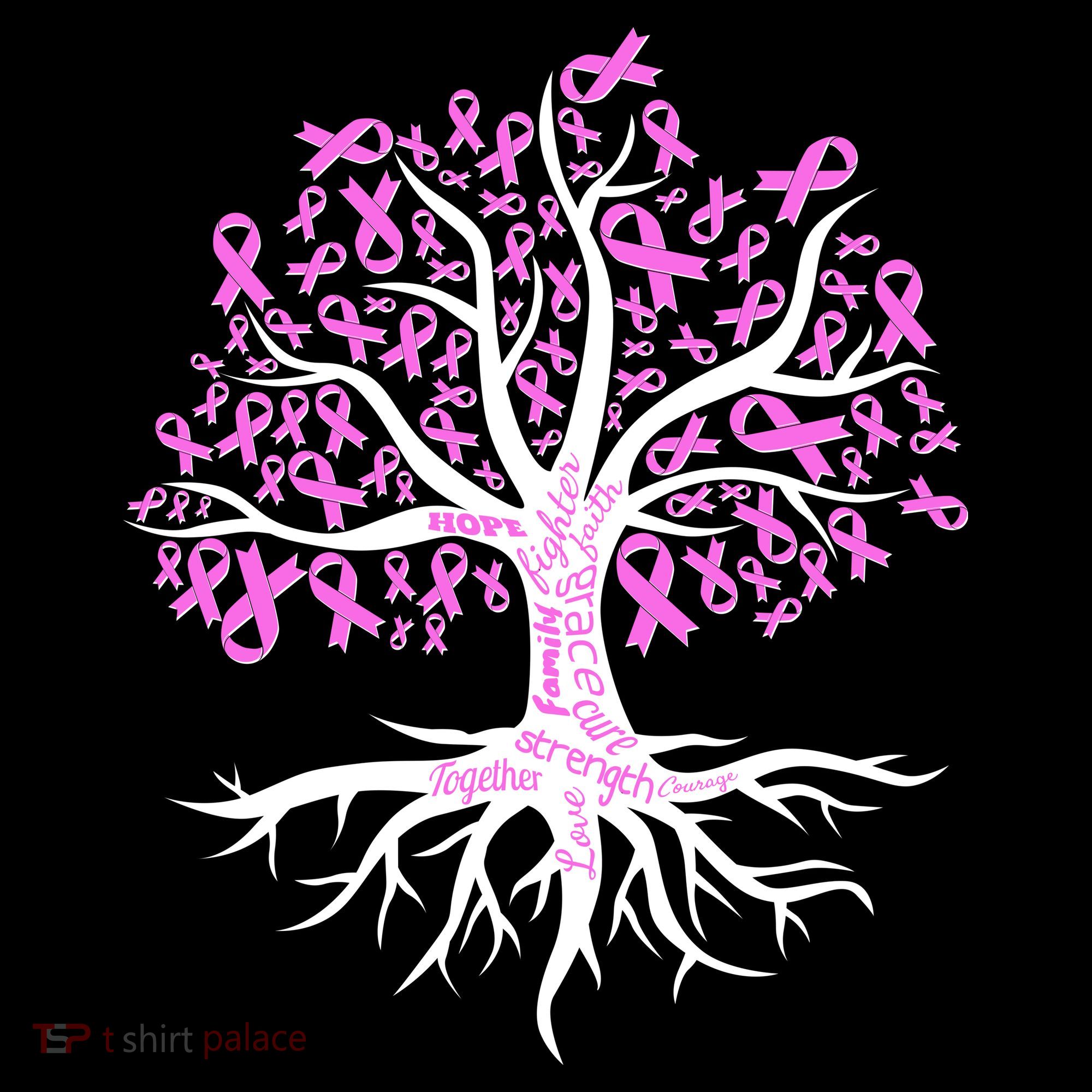 Breast Cancer Awareness Pink Ribbon Tree Women's Hoodie