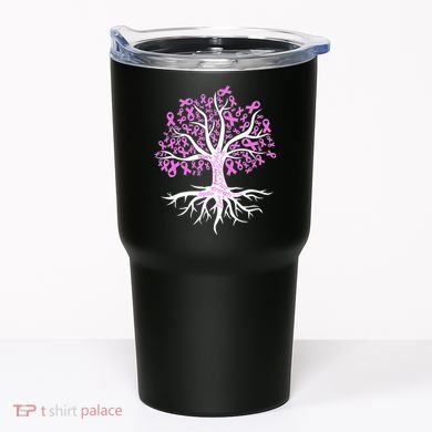 Breast Cancer Awareness Pink Ribbon Tree Tumbler