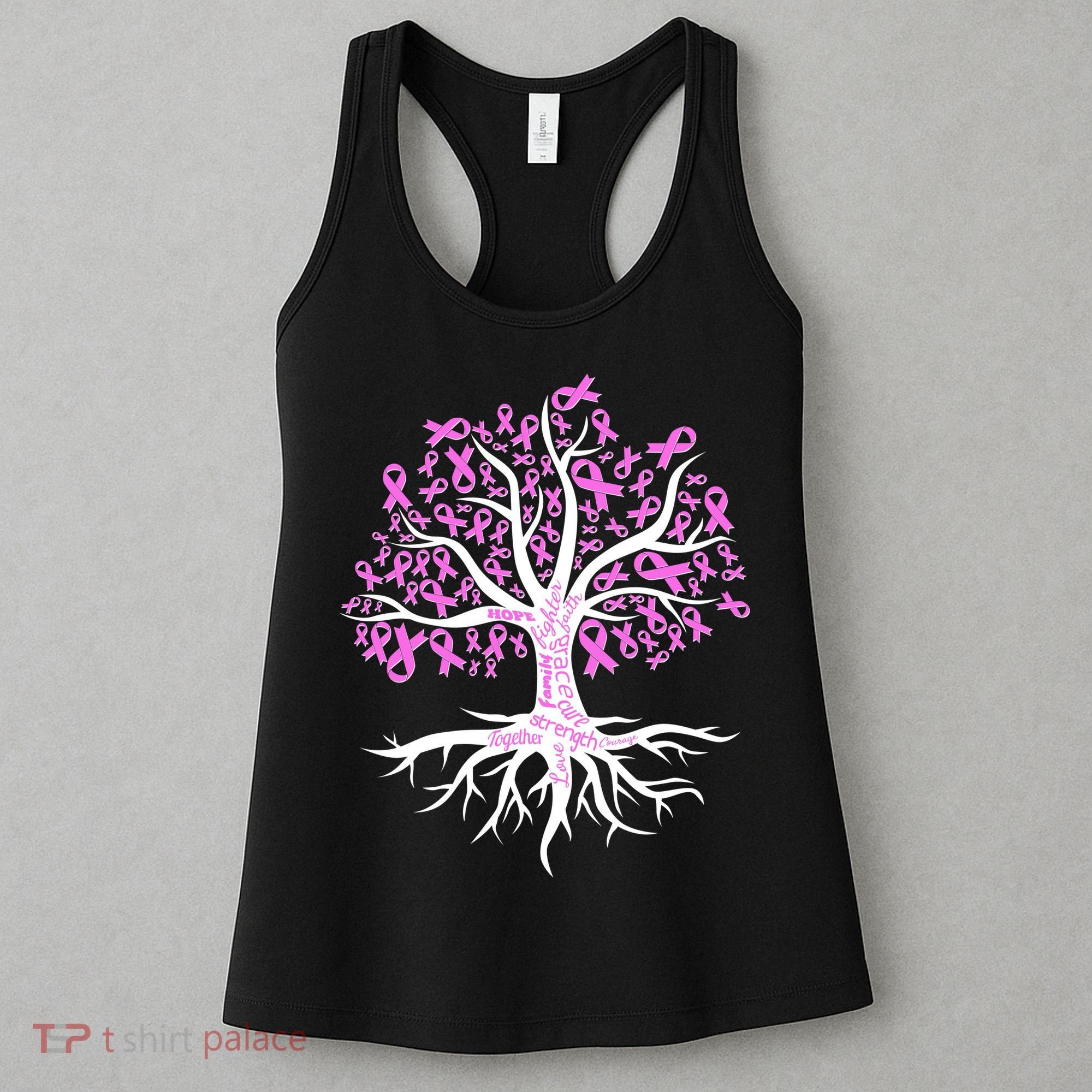 Breast Cancer Awareness Pink Ribbon Tree Women's Tank Top