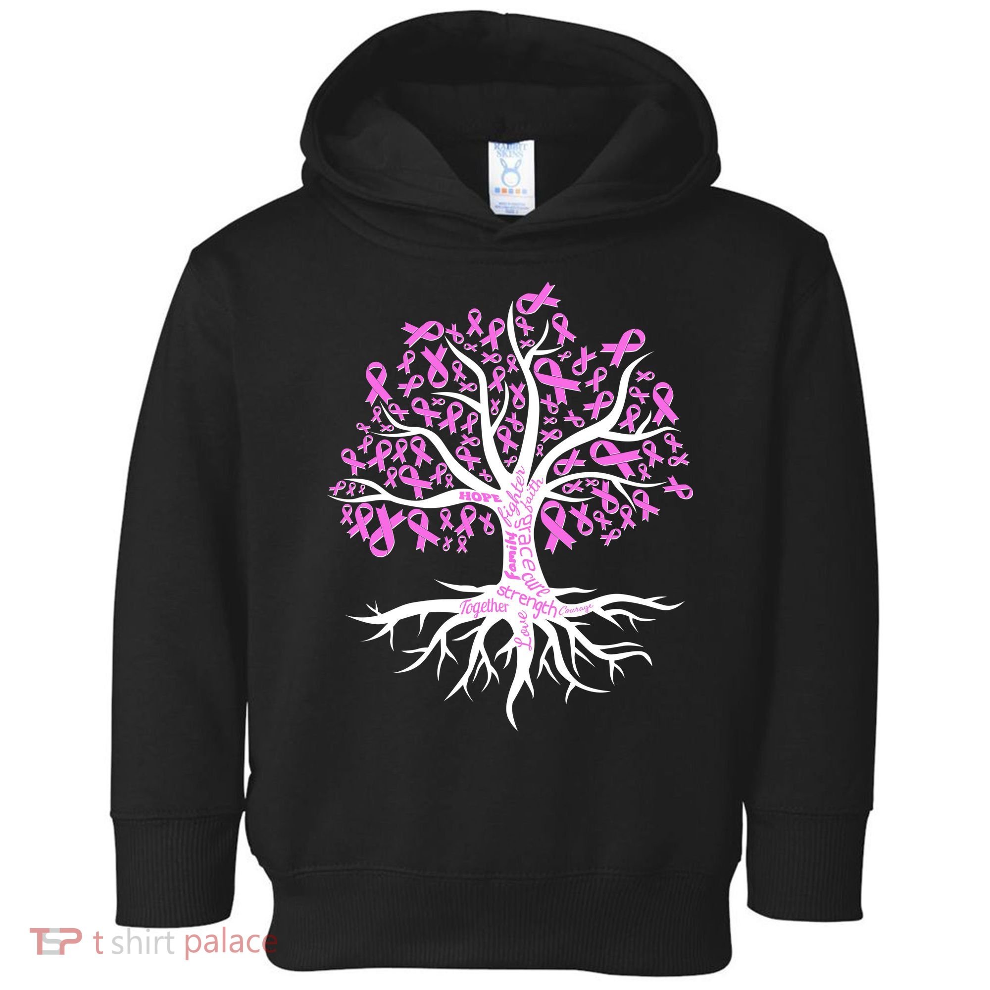 Breast Cancer Awareness Pink Ribbon Tree Toddler Hoodie