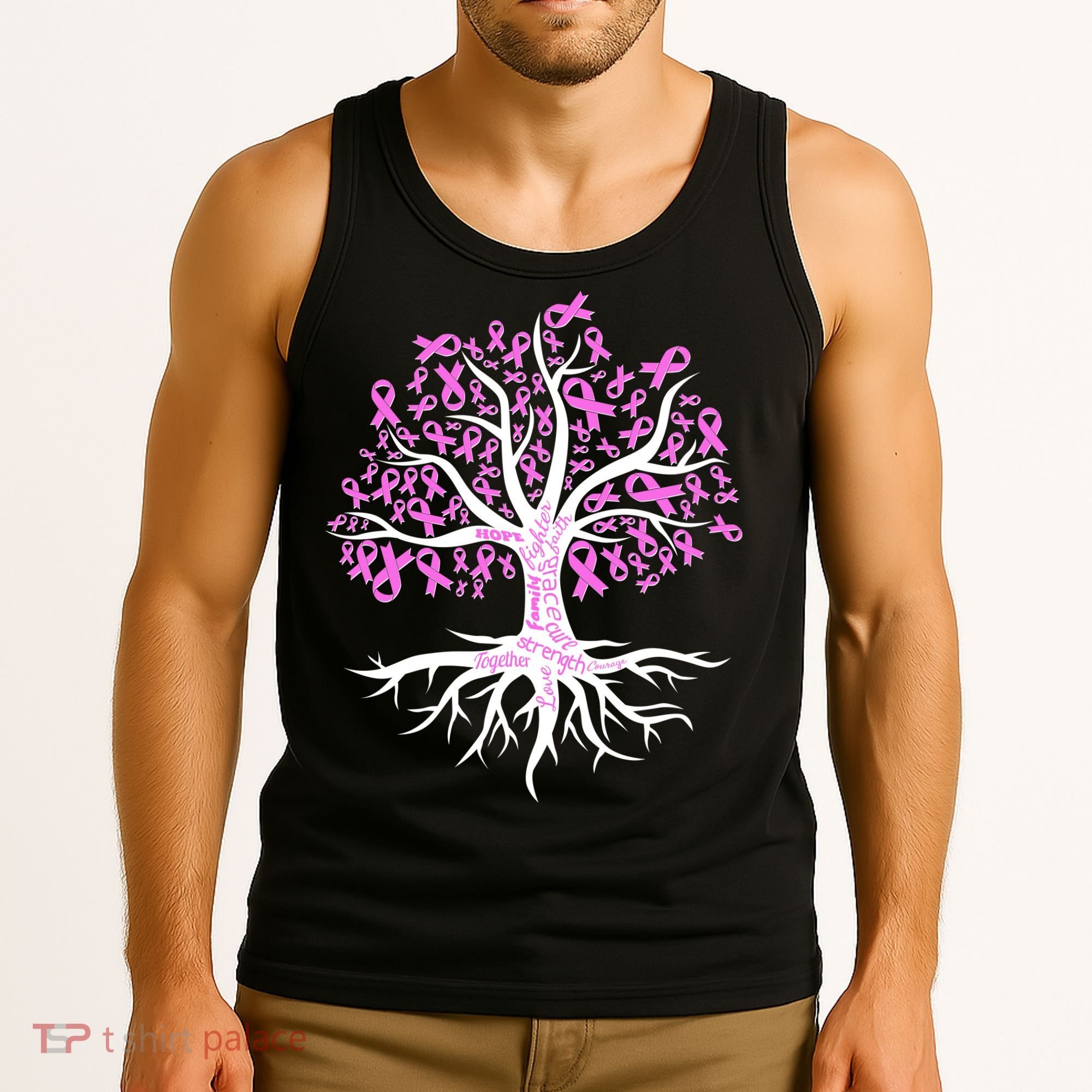 Breast Cancer Awareness Pink Ribbon Tree Tank Top