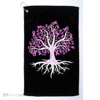 Breast Cancer Awareness Pink Ribbon Tree Golf Towel thumb 0