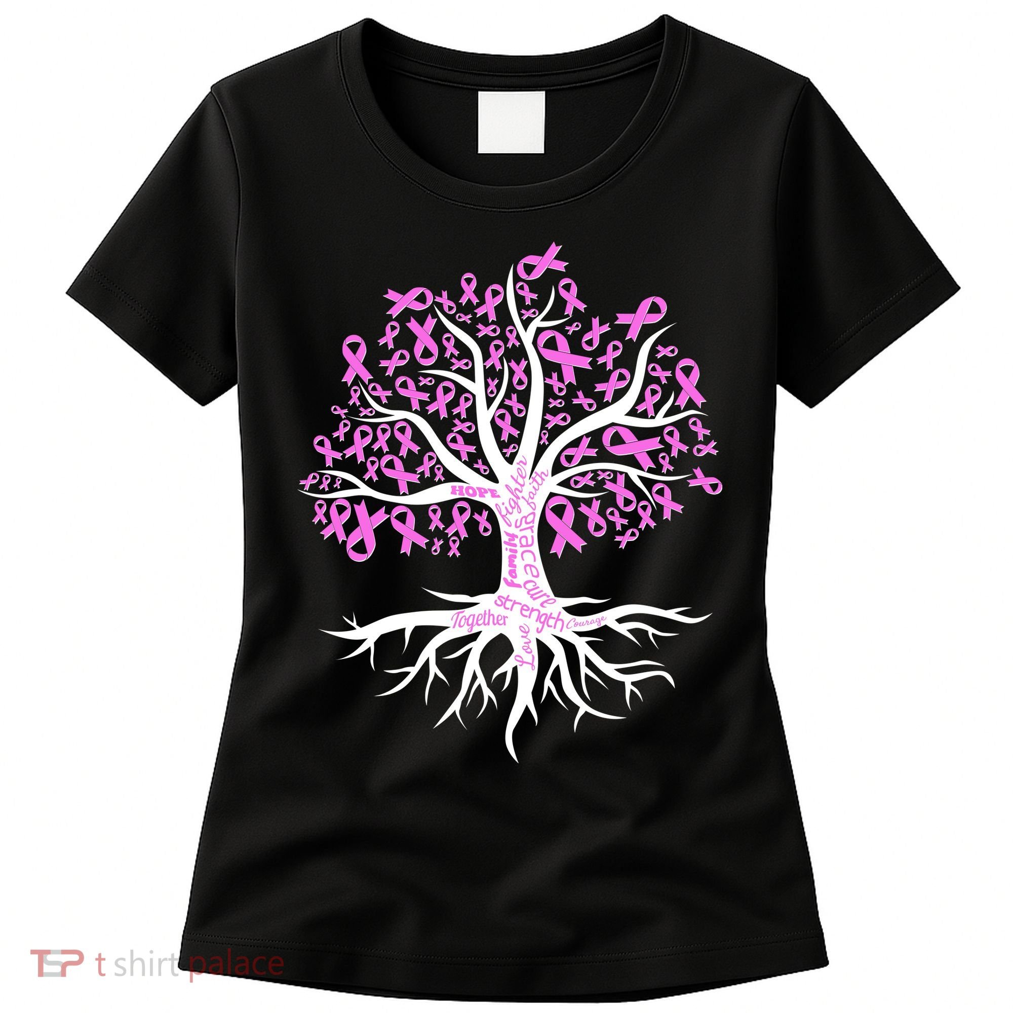 Breast Cancer Awareness Pink Ribbon Tree Women's T-Shirt