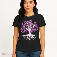 Breast Cancer Awareness Pink Ribbon Tree Women's T-Shirt thumb 4