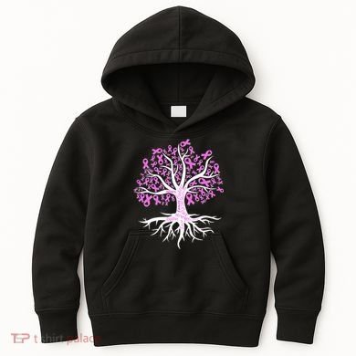 Breast Cancer Awareness Pink Ribbon Tree Kids Hoodie