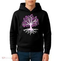 Breast Cancer Awareness Pink Ribbon Tree Kids Hoodie thumb 4