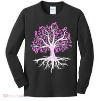 Breast Cancer Awareness Pink Ribbon Tree Kids Long Sleeve Shirt thumb 0