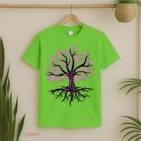 Breast Cancer Awareness Pink Ribbon Tree T-Shirt thumb 2