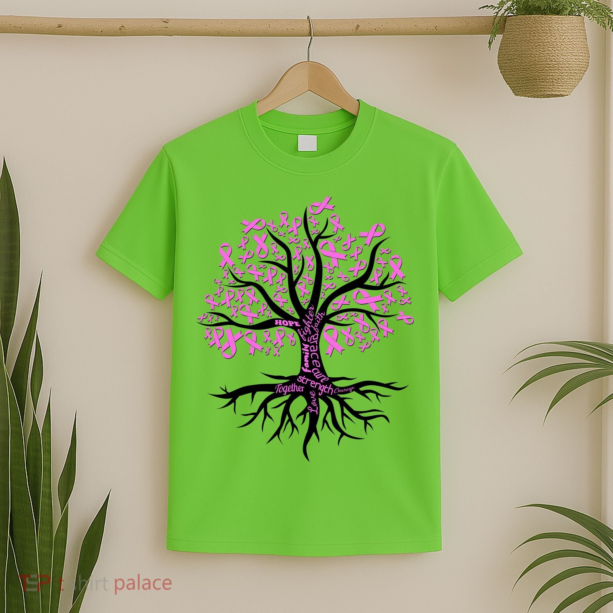 Breast Cancer Awareness Pink Ribbon Tree T-Shirt