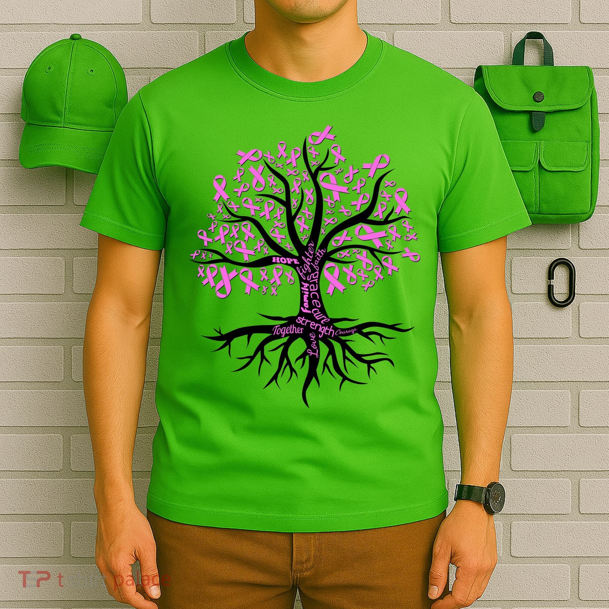 Breast Cancer Awareness Pink Ribbon Tree T-Shirt