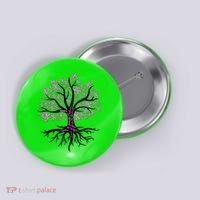 Breast Cancer Awareness Pink Ribbon Tree Button thumb 0