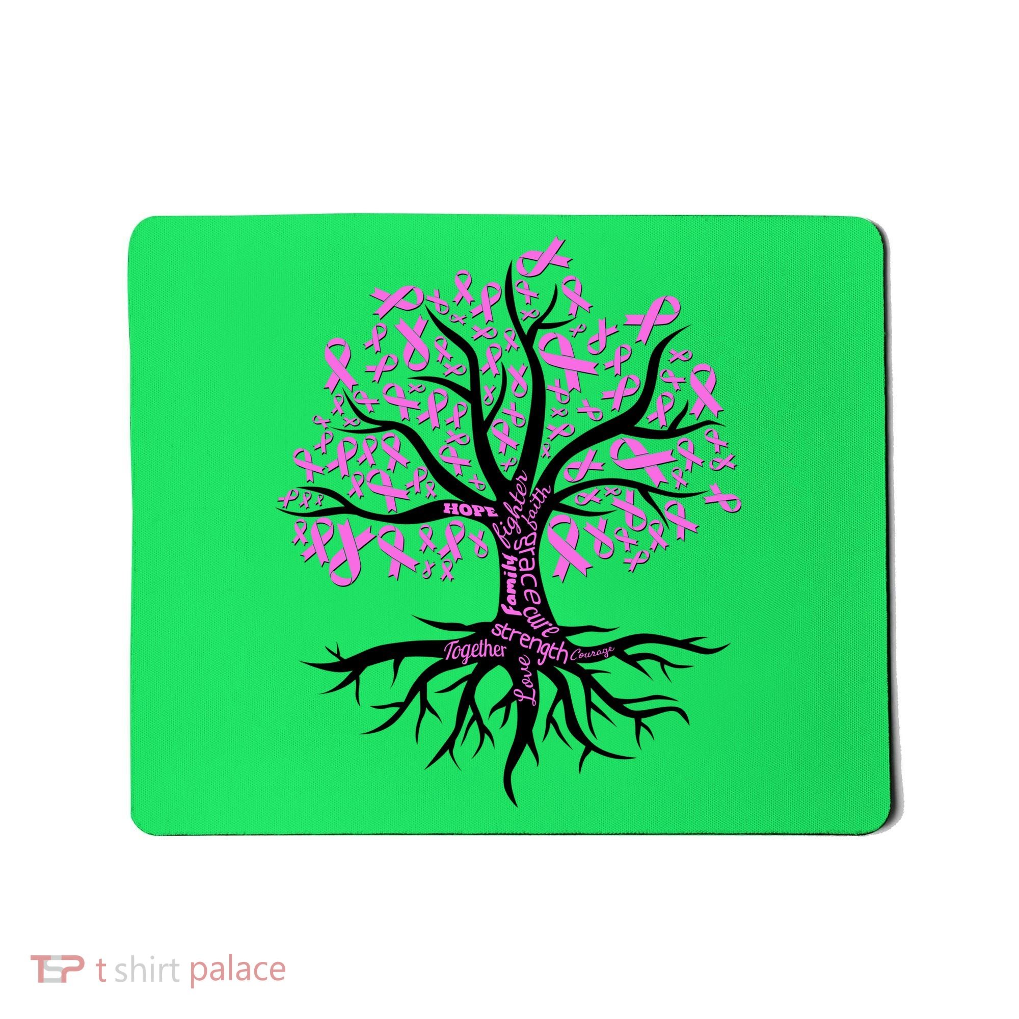 Breast Cancer Awareness Pink Ribbon Tree Mousepad