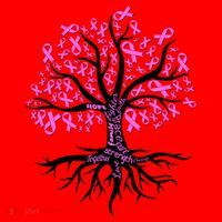 Breast Cancer Awareness Pink Ribbon Tree Santa Hat thumb 1