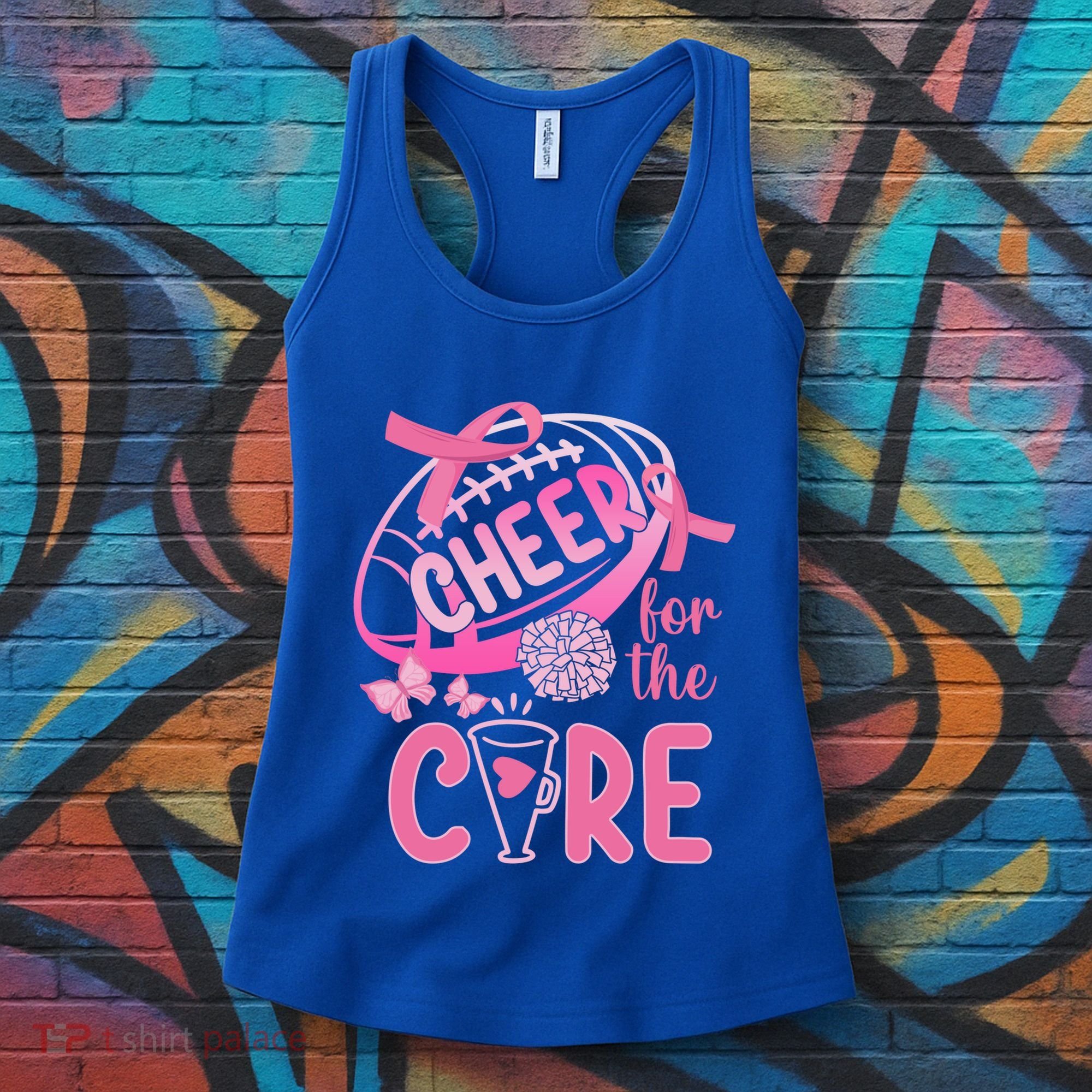 Breast Cancer Awareness Cheer For The Cure Gift Women's Tank Top