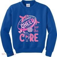 Breast Cancer Awareness Cheer For The Cure Gift Kids Sweatshirt thumb 0