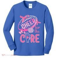 Breast Cancer Awareness Cheer For The Cure Gift Kids Long Sleeve Shirt thumb 0