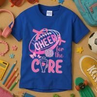 Breast Cancer Awareness Cheer For The Cure Gift Kids T-Shirt thumb 3