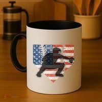 Baseball Catcher American Flag Home Plate Cute Gift Coffee Mug thumb 4