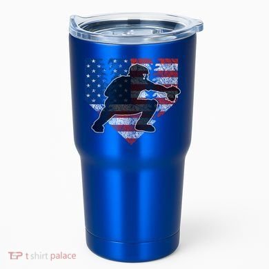 Baseball Catcher American Flag Home Plate Cute Gift Tumbler