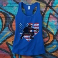Baseball Catcher American Flag Home Plate Cute Gift Women's Tank Top thumb 3