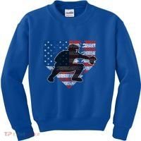 Baseball Catcher American Flag Home Plate Cute Gift Kids Sweatshirt thumb 0