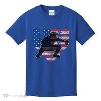 Baseball Catcher American Flag Home Plate Cute Gift Kids T-Shirt thumb 0
