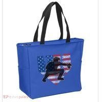 Baseball Catcher American Flag Home Plate Cute Gift Tote Bag thumb 2