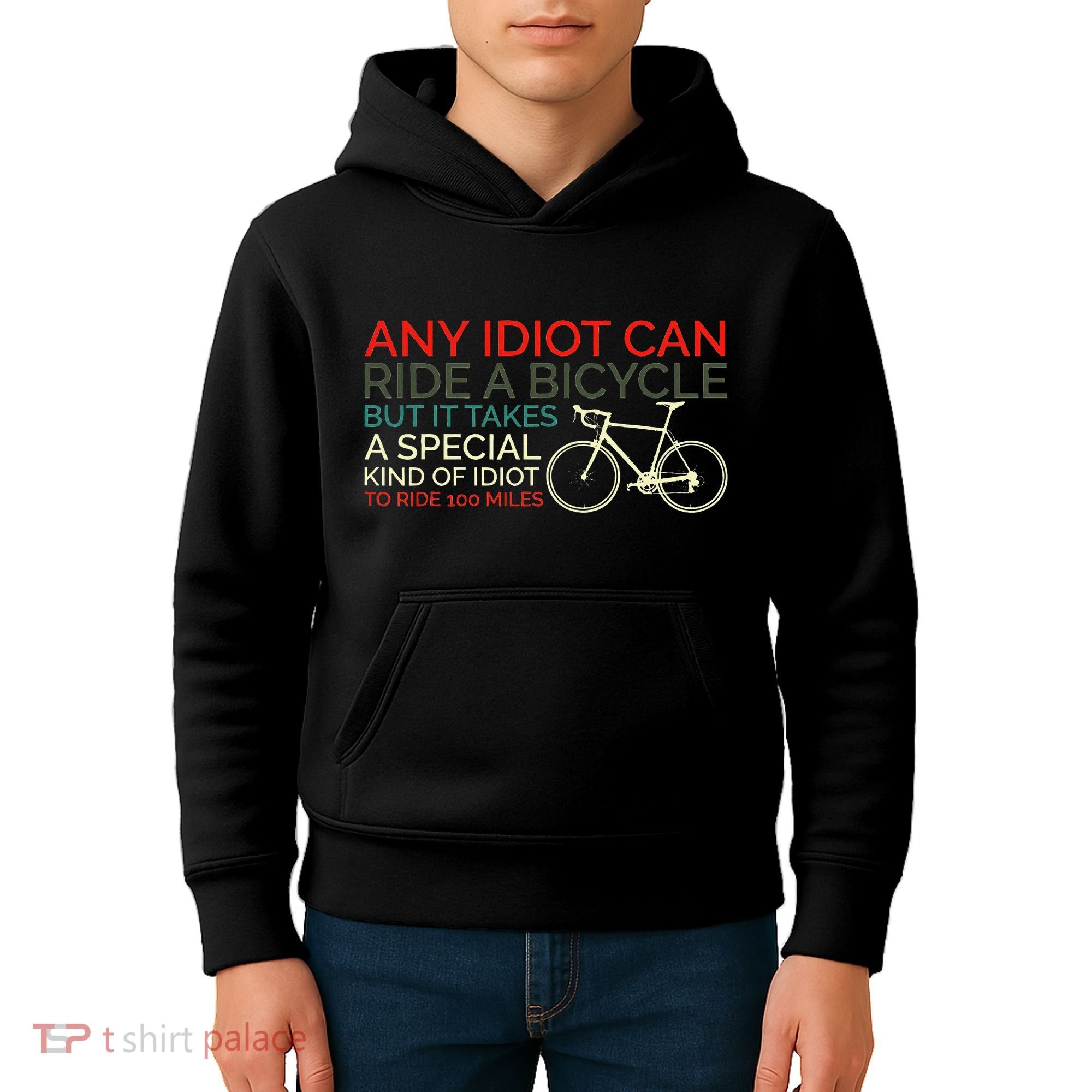 Bike Cyclist Any Idiot Can Ride A Bicycle Funny Kids Hoodie